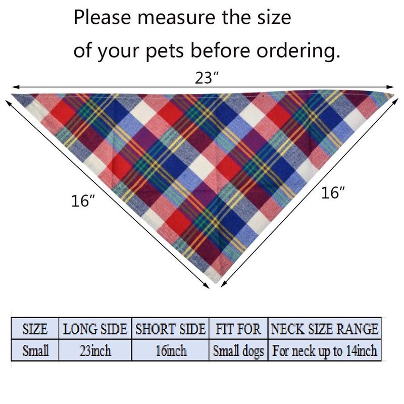 Tayfremn 15pcs Dog Bandanas, Dog Scarf Kerchief Bibs Washable Girl Boy Dogs Bandanas Set Cotton Checkered Pet Bandana Outdoor Fall Accessories for Small Dogs Cat Pet - Image 3